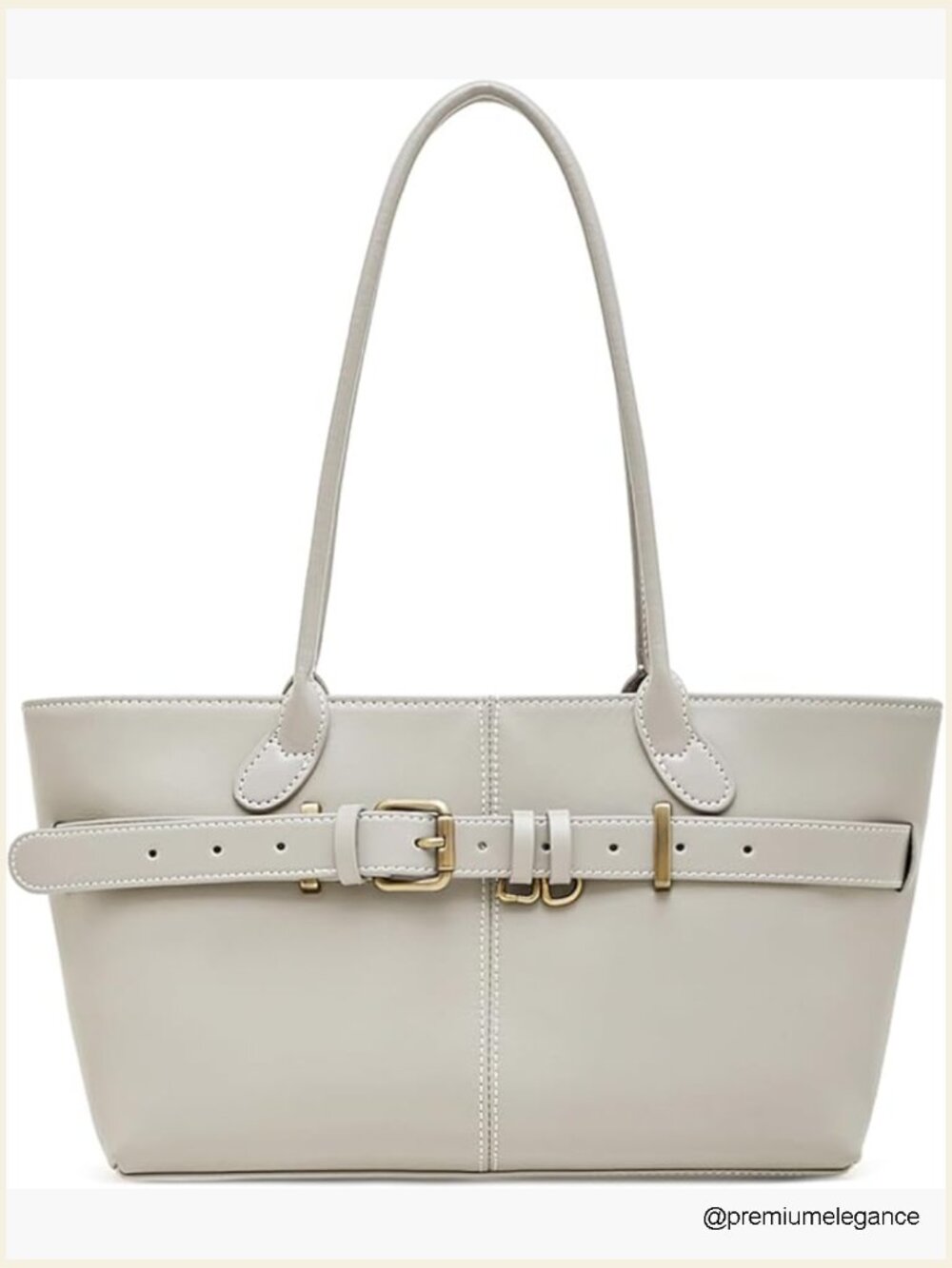 Genuine Leather Tote Bag - Structured Top-Zip Shoulder Handbag for Work &